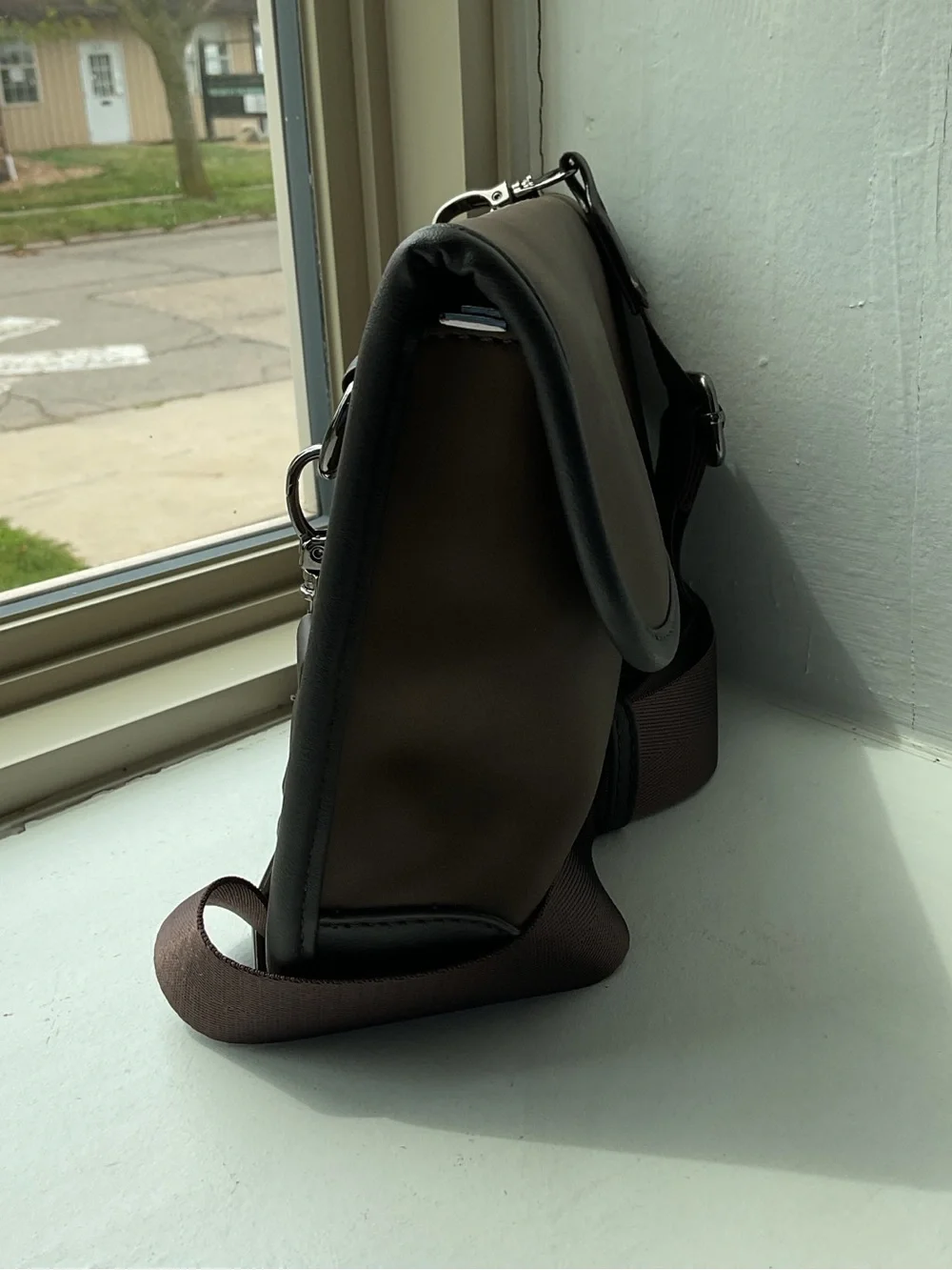 Brown Crossbody Bag with Adjustable Strap